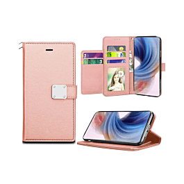 Elegant Folio Case For S24 Ultra - Rose gold