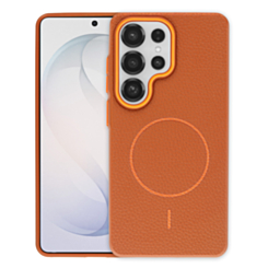 Leather Case With MagSafe  For S24 Ultra - Orange