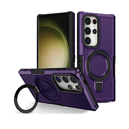 Shock Proof Case  With MagSafe KickStand  For S24 Ultra - Purple