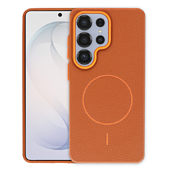 Leather Case For S25 Ultra- Orange
