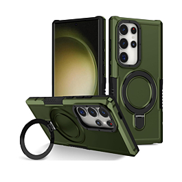 ShockProof Case With MagSafe Kickstand For S25 Ultra- Green