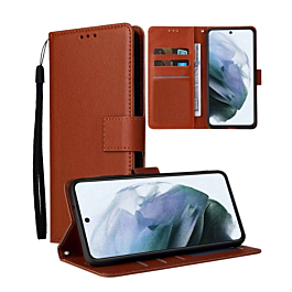 Leather Folio Case For Galaxy S26- Brown