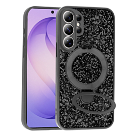 Full Glitter With MagSafe Kickstand For Galaxy S26 Ultra - Black