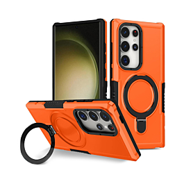 ShockProof Case With MagSafe Kickstand For Galaxy S26 Ultra - Orange