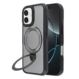 Matte Silicone Case With Magsafe Kickstand For iPhone 17 - Black