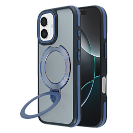 Matte Silicone Case With Magsafe Kickstand For iPhone 17 - Blue