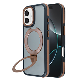 Matte Silicone Case With Magsafe Kickstand For iPhone 17 - Brown