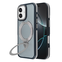 Matte Silicone Case With Magsafe Kickstand For iPhone 17 - Silver