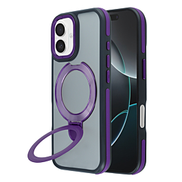 Matte Silicone Case With Magsafe Kickstand For iPhone 17 - Purple