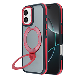 Matte Silicone Case With Magsafe Kickstand For iPhone 17 - Red