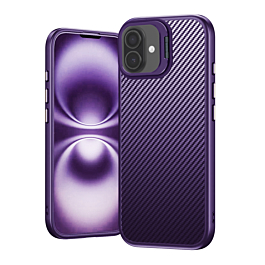 Carbon Fiber Textured Case For iPhone 17 - Purple