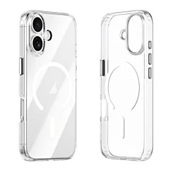 Simple Hard Case with Metal Buttons  and MagSafe For iPhone 17 - Black Buttons