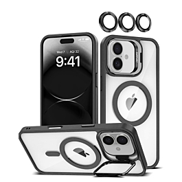 Gloss MagSafe Case with camera Kickstand For iPhone 17 - Black