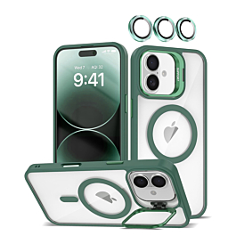 Gloss MagSafe Case with camera Kickstand For iPhone 17 - Green