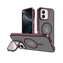 Matte Finish Case With Camera lens Kickstand For iPhone 17 - Maroon