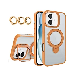 Gloss Finish Case With Dual Kickstand For iPhone 17 - Orange