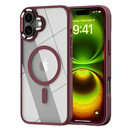 Shiny Gloss Case With MagSafe For iPhone 17 - Maroon