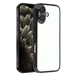 Frosted Clear Case For iPhone 17 - Black