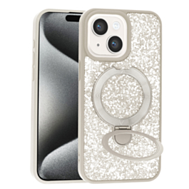 Full Glitter Case With Magsafe Kickstand For iPhone 16e / 17e - White