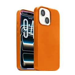 Leather Case With Wireless Charging For iPhone 16e / 17e - Orange