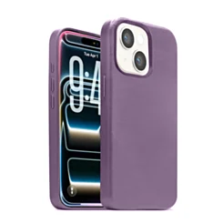 Leather Case With Wireless Charging For iPhone 16e / 17e - Light Purple