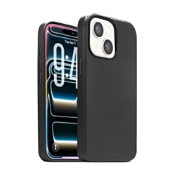 Leather Case With Wireless Charging For iPhone 16e / 17e - Black