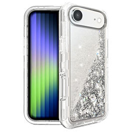 Heavy Duty Liquid Glitter Case For iPhone Air - Silver