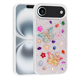 3d Glitter Case For iPhone Air - White