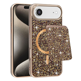 Full Glitter Case With Wallet For iPhone Air - Gold