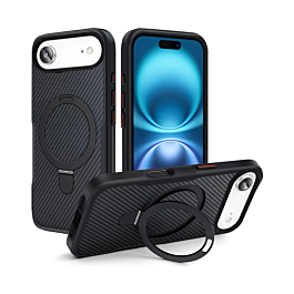 Carbon Fiber Case With MagSafe Kickstand For iPhone Air - Black