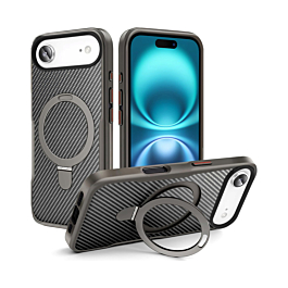 Carbon Fiber Case With MagSafe Kickstand For iPhone Air - Silver