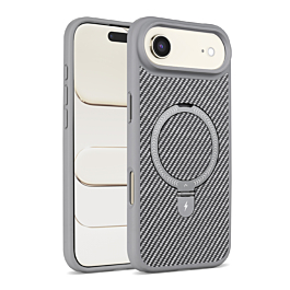 Carbon Fiber Case with MagSafe kickstand For iPhone Air - Silver