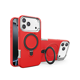 Heavy Duty Case With MagSafe Kickstand For iPhone 17 Pro- Red