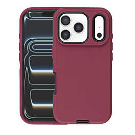 Defender Case For iPhone 17 Pro- Maroon