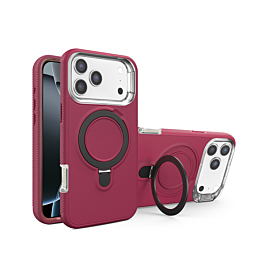 Heavy Duty Case With MagSafe Kickstand For iPhone 17 Pro Max- Maroon
