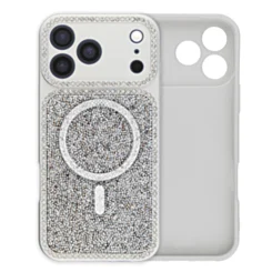 Glitter Shimmer Case For iphone 17 Pro Max- Silver
