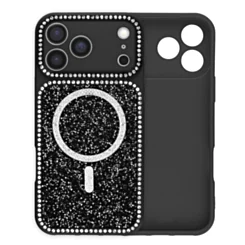 Glitter Shimmer Case For iphone 17 Pro Max- Black