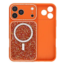 Glitter Shimmer Case For iphone 17 Pro Max- Orange 2