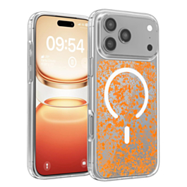 Clear Glitter Case For iphone 17 Pro Max- Orange