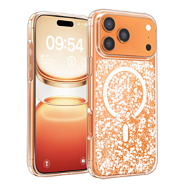 Clear Glitter Case For iphone 17 Pro Max- Silver