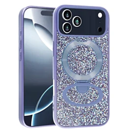 Full Glitter Case with MagSafe Kickstand for iphone 17 Pro Max- Purple