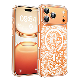 Clear Glitter Case With Magsafe for iphone 17 Pro- Silver