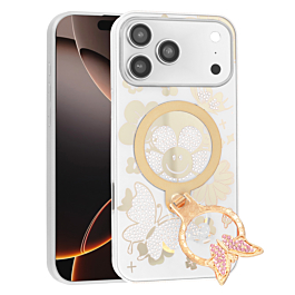 Luxury Case With Ring Stand for iphone 17 Pro- White