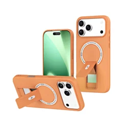 Rugged Magnetic Case With Hidden Kickstand for iphone 17 Pro Max- Orange