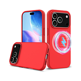 Silicone Case With Magsafe for iphone 17 Pro - Red