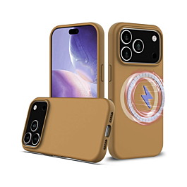 Silicone Case With Magsafe for iphone 17 Pro - Brown