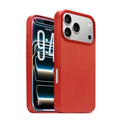 Premium Leather Case With Magsafe for iphone 17 Pro - Red