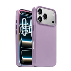Premium Leather Case With Magsafe for iphone 17 Pro - Light Purple