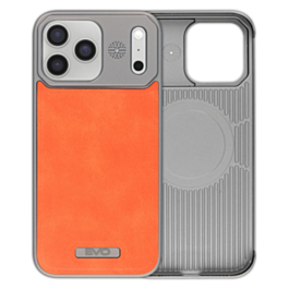 Metallic Leather Case With Magsafe for iphone 17 Pro - Orange