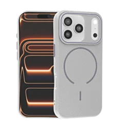 Soft Leather Case With Magsafe for iphone 17 Pro - Gray